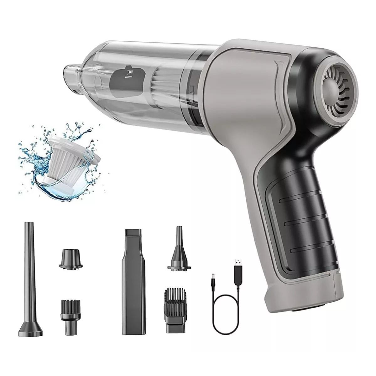 KUANGYE - Aspiradora De Mano Portatil Inalámbrica Para Auto Y Hogar