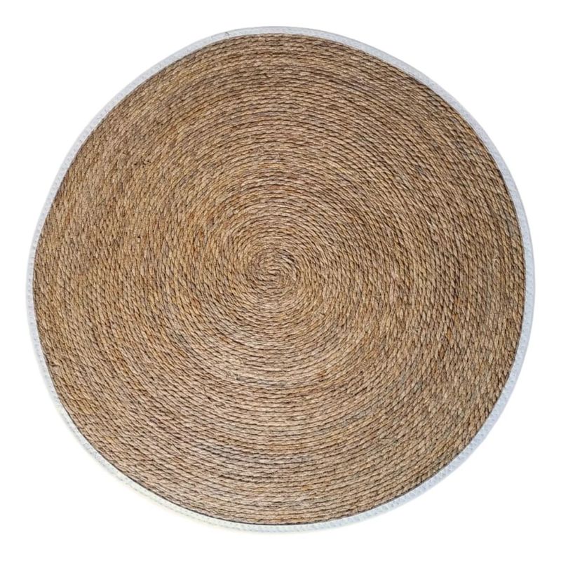KUANGYE - Alfombra Redonda De Yute 100cm Decoración Living Exteriores