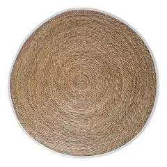 KUANGYE - Alfombra Redonda De Yute 100cm Decoración Living Exteriores