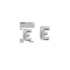 GENERICO - Globo Metálico Plateado 40cm Letra E