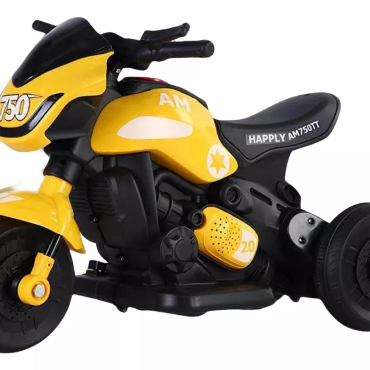U BUY - Moto Recargable 3 Ruedas Bateria Infantil Niños amarillo