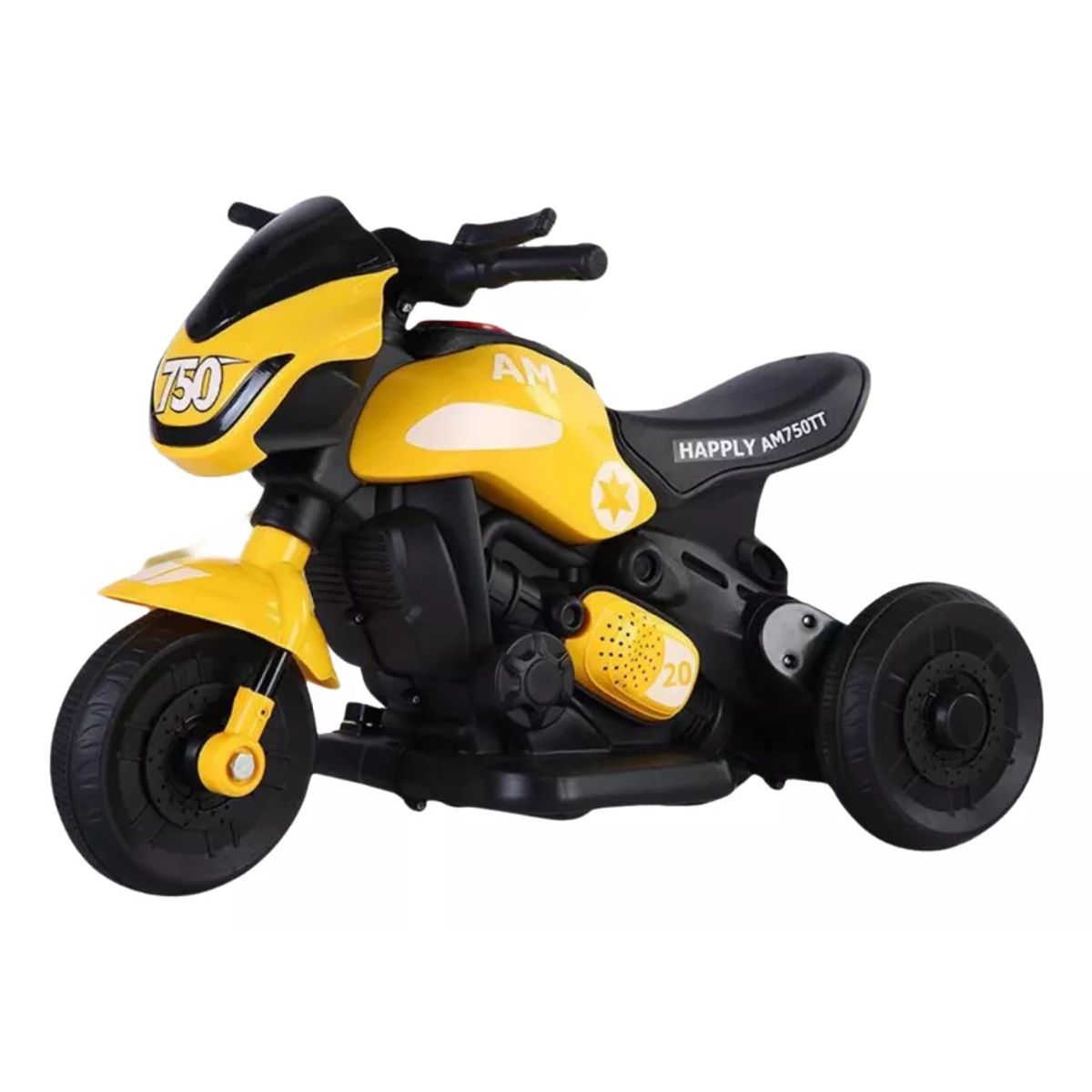 U BUY - Moto Recargable 3 Ruedas Bateria Infantil Niños amarillo