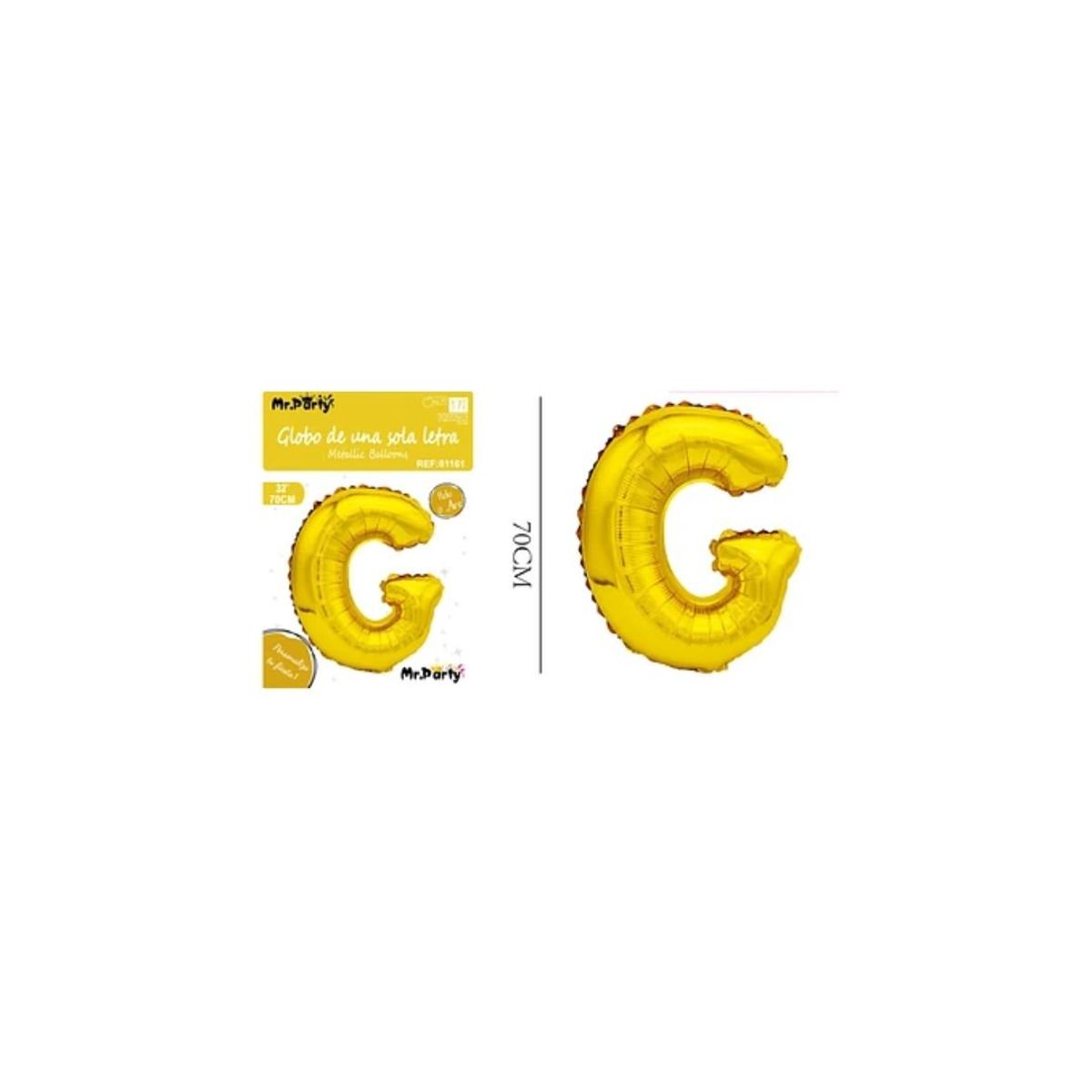 GENERICO - Globo Metálico Dorado 70cm Letra G