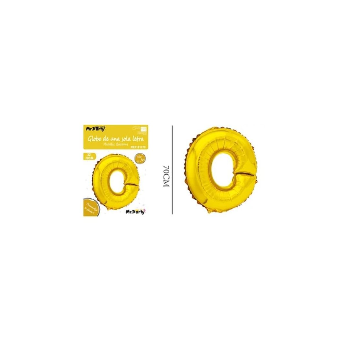 GENERICO - Globo Metálico Dorado 70cm Letra O