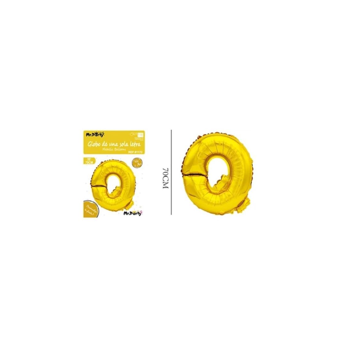 GENERICO - Globo Metálico Dorado 70cm Letra Q