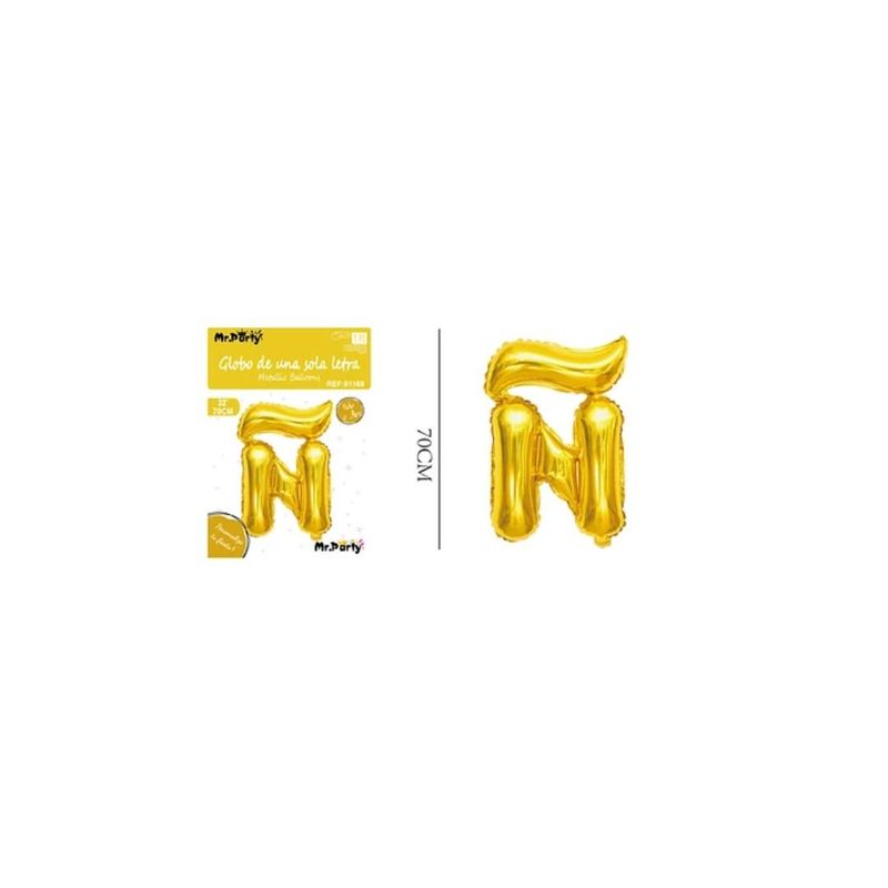 GENERICO - Globo Metálico Dorado 70cm Letra Ñ