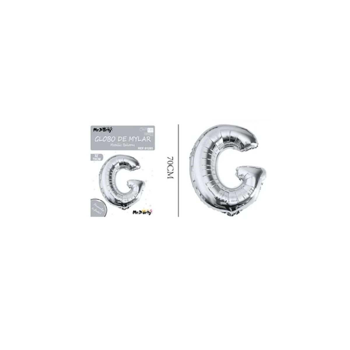 GENERICO - Globo Metálico Plateado 70cm Letra G
