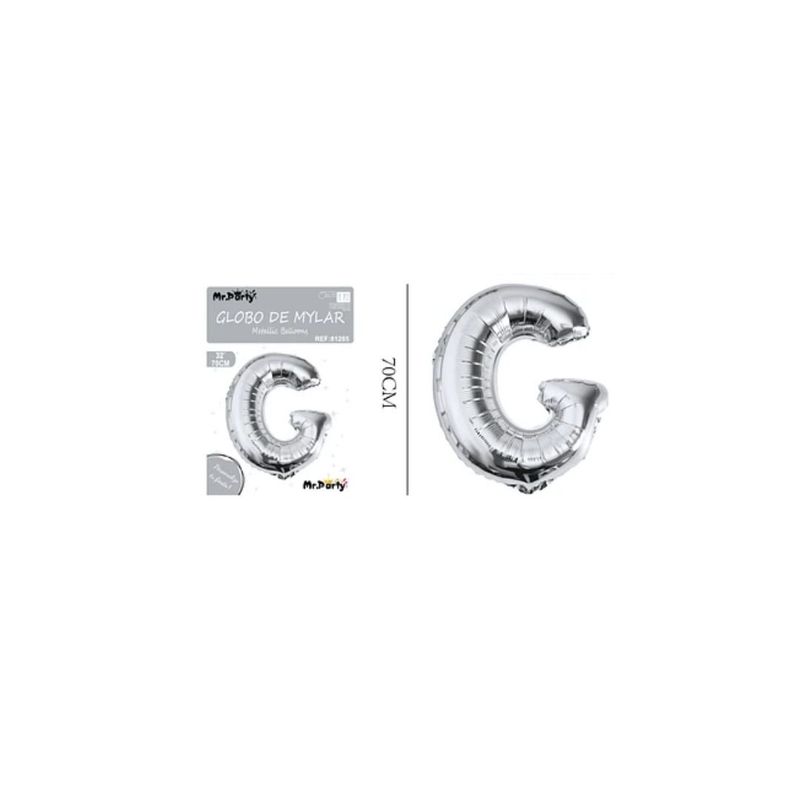 GENERICO - Globo Metálico Plateado 70cm Letra G