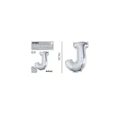 GENERICO - Globo Metálico Plateado 70cm Letra J