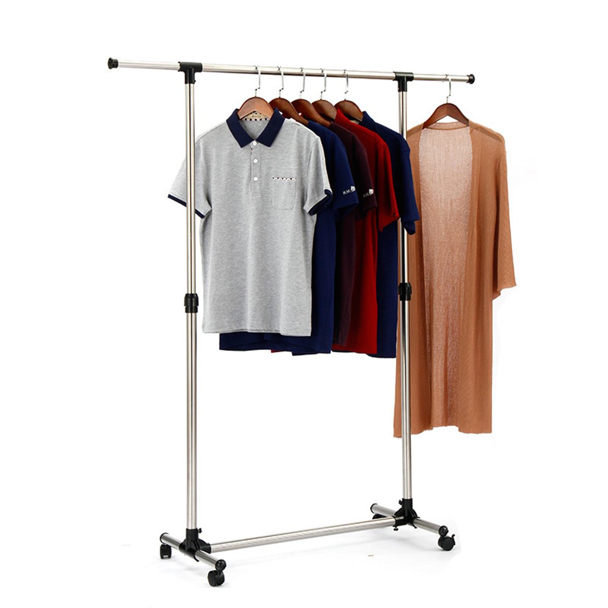 KUANGYE - Perchas Perchero Metalico De 1 Barra Con Ruedas