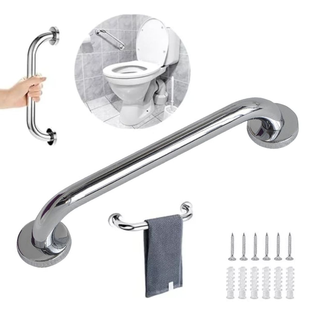 KUANGYE - Barra Seguridad Manilla Para Baños Ducha Pasillos De 60cm