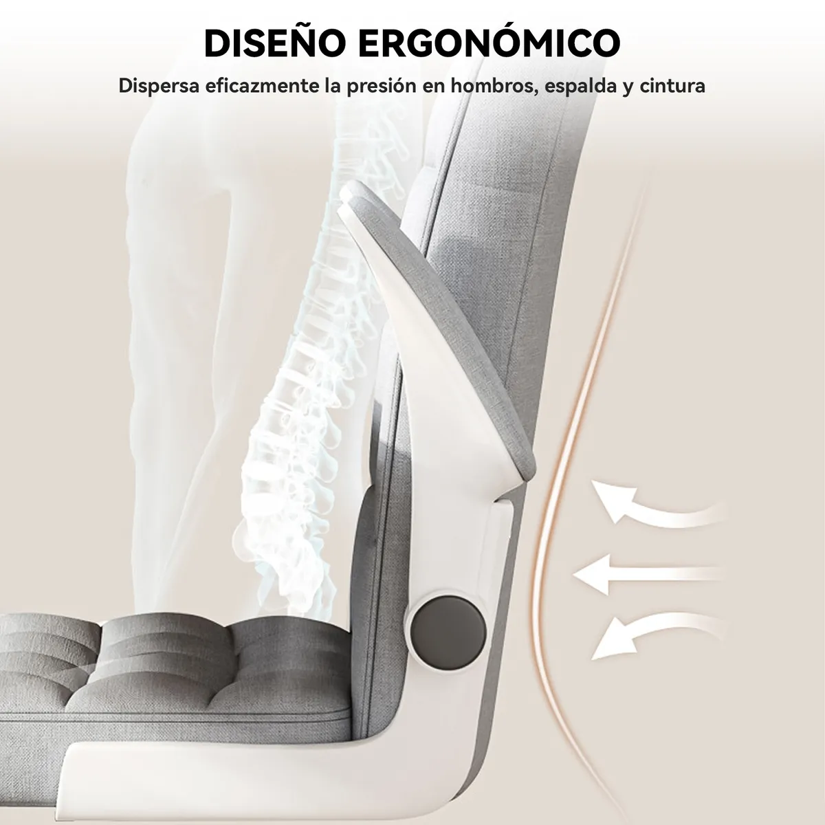 VIDITA - Silla de Escritorio Oficina de Tela Acolchada Giratoria Ergonómica