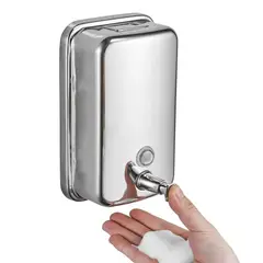 KUANGYE - Dispensador jabón 15x10 cm Acero Inox 500 Ml Color Plateado