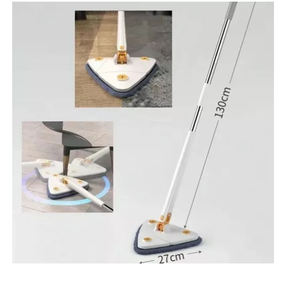 GENERICO - Mopa De Piso De Madera Dura Triangular Extensible