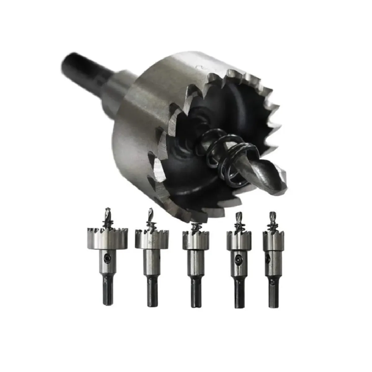 GENERICO - Juego De 5 Brocas Corona Perforadora Metal Grey