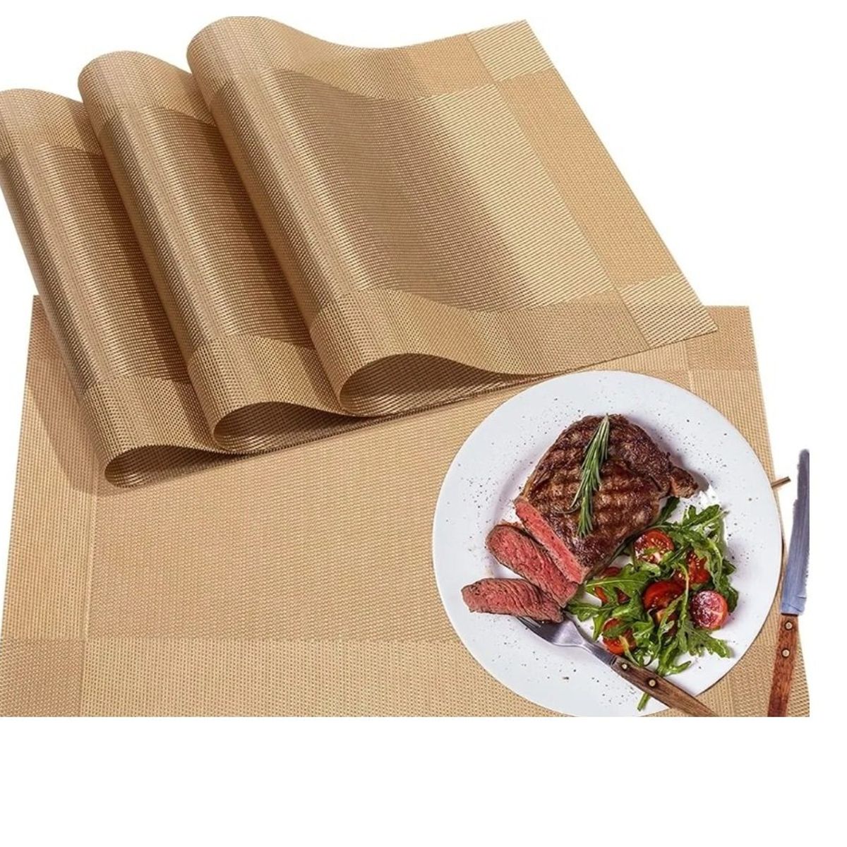 GENERICO - Set 4 Individuales De Mesa Gold