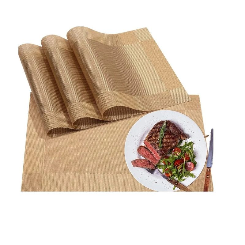 GENERICO - Set 4 Individuales De Mesa Gold