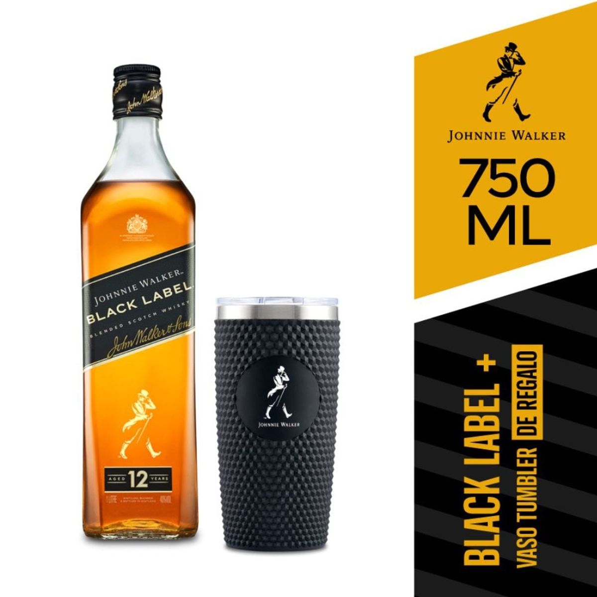 JOHNNIE WALKER - Whisky Johnnie Walker Black Label 40° 750cc + Mug de Regalo