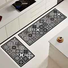 MANDIRHOME - Set Alfombras de Cocina Baldosas Rosa De Los Vientos