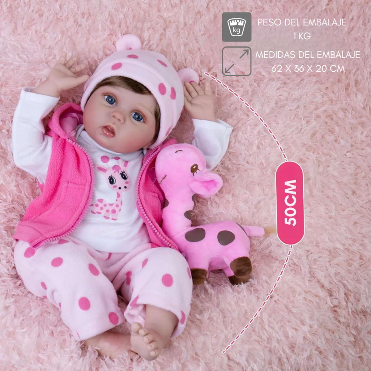 GENERICO - Bebe Reborn Muñeca Realista Suave Silicona Accesorios