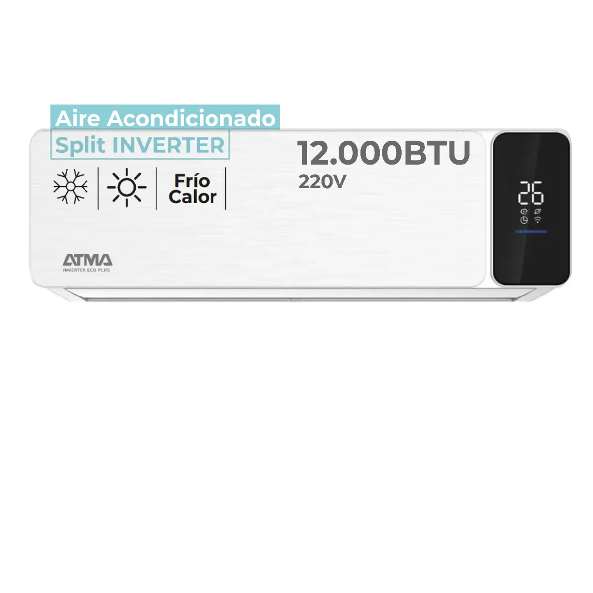 ATMA - Aire Acondicionado Split Inverter Frío Calor 12000btu Atma