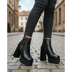 SNOOPY - Botines Mujer Taco Alto con Plataforma M349