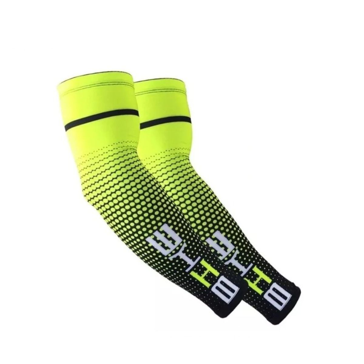 GENERICO - Par Mangas Bike Compresión Protección Uv Ciclismo L Amarillo