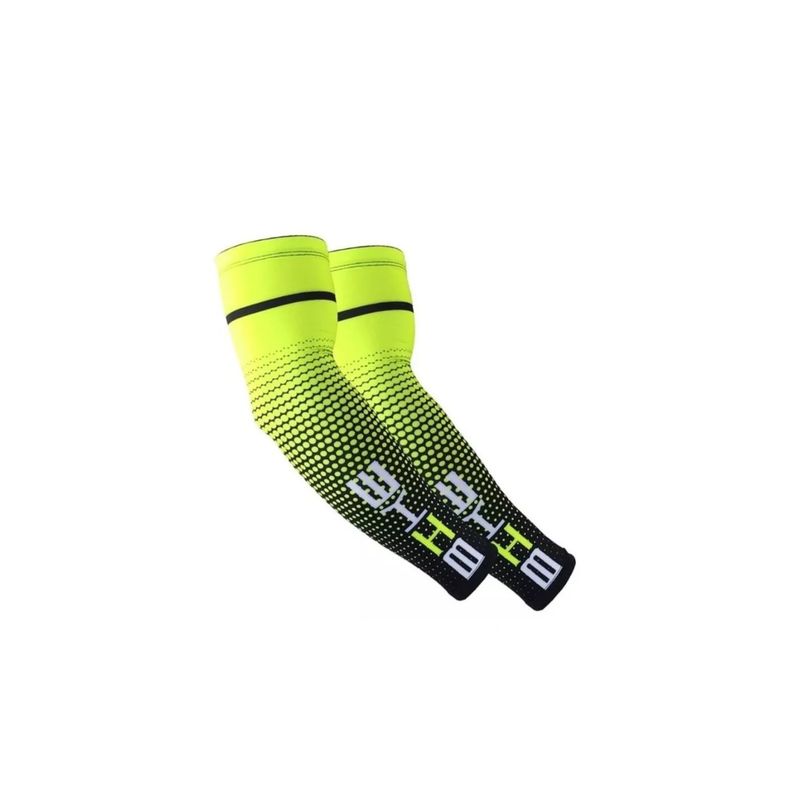 GENERICO - Par Mangas Bike Compresión Protección Uv Ciclismo L Amarillo