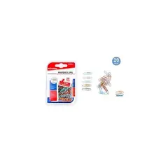 GENERICO - Clips De Papel Multicolor 50 Mm 20 Pcs