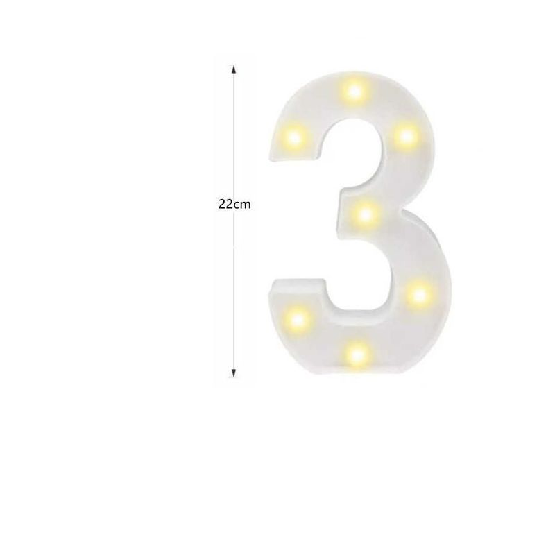 GENERICO - Numero 3 con Luz Led 22CM