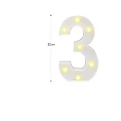 GENERICO - Numero 3 con Luz Led 22CM