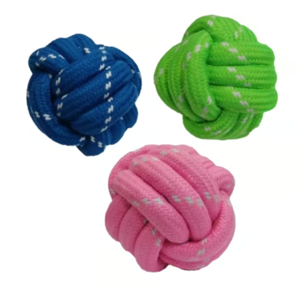 GENERICO - Pelota Masticable X3 Unidades Cuerda De Nudo Juguete