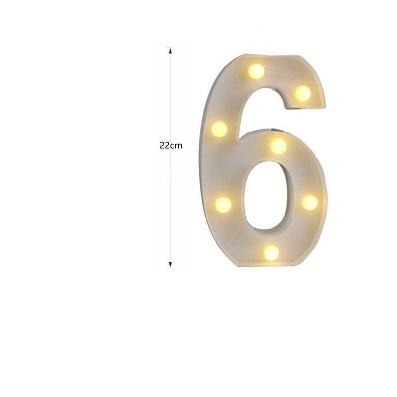 GENERICO - Numero 6 con Luz Led 22cm