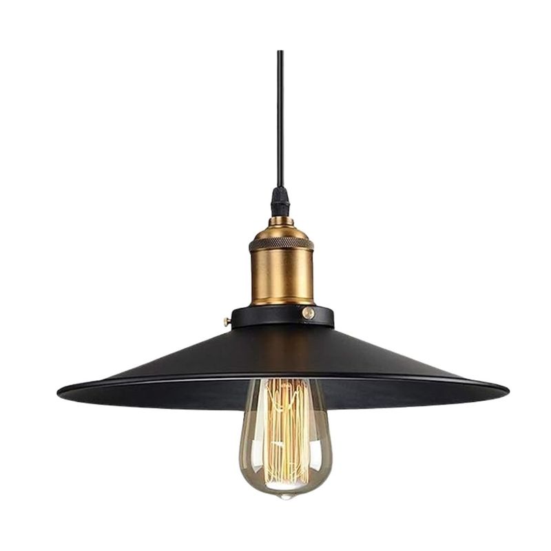 GENERICO - Lampara Colgante Decorativa Negra con Dorado Japon Vintage