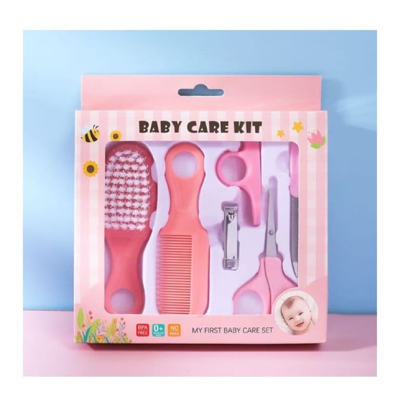 ANGELES DEL HOGAR - Kit de aseo para bebé 6 piezas  Rosa