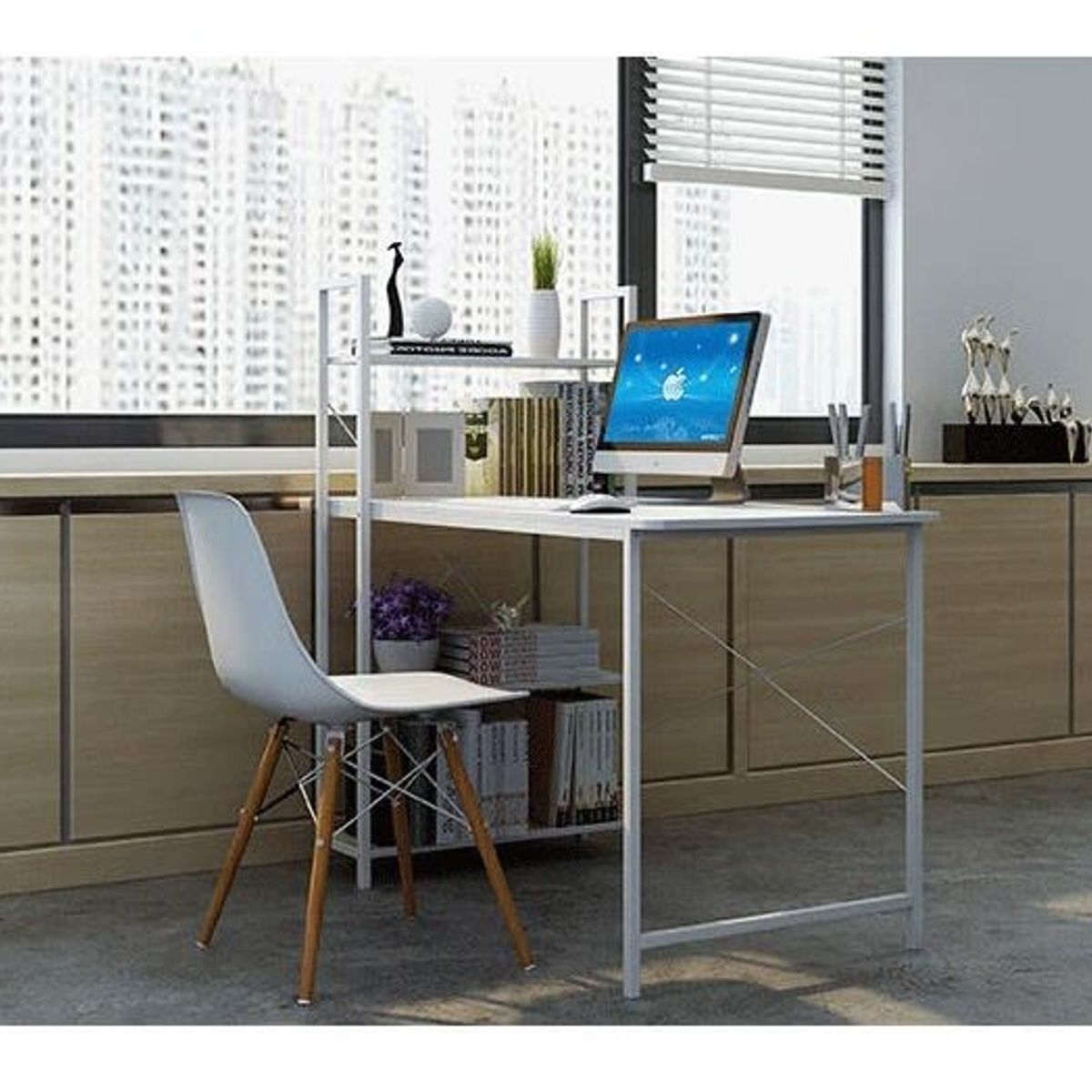 GENERICO - Escritorio Eden 115x55x120cm Base Metalico Cubierta Madera