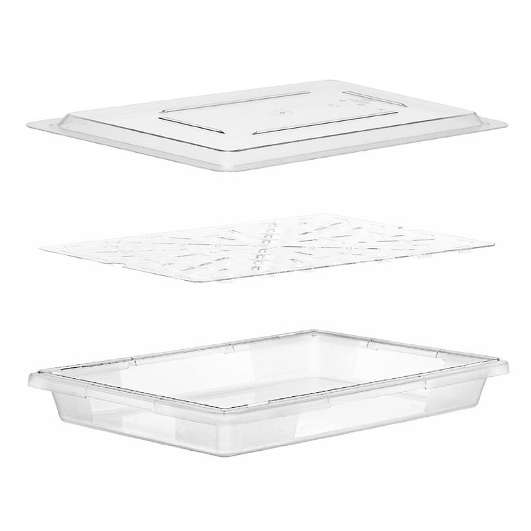PACK CAJA DE ALMACENAMIENTO MAS TAPA Y DRENAJE 66X46X9 CM