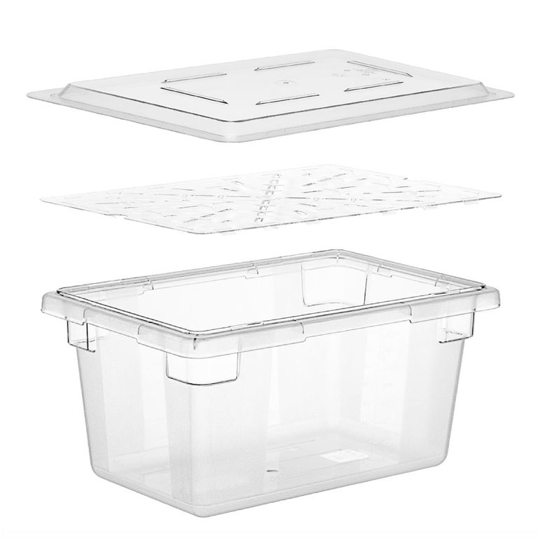 PACK CAJA DE ALMACENAMIENTO MAS TAPA Y DRENAJE 46X30X23 CM