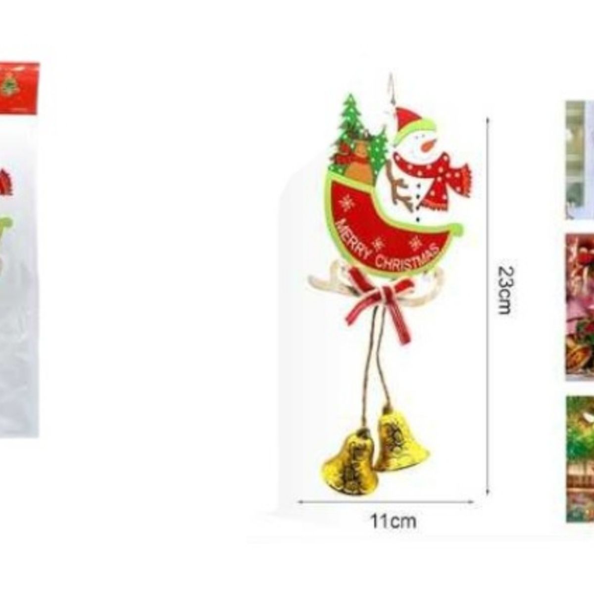 OEM - PACK 03 ADORNOS PARA ARBOL DE NAVIDAD CAMPANAS NAVIDEÑAS