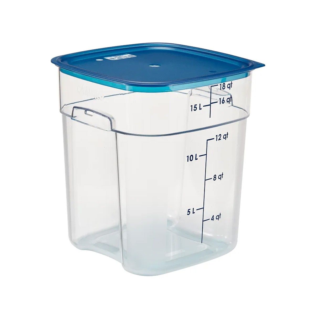 IMAHE - RECIPIENTE GRADUADO CUADRADO POLICARBONATO 18 LTS CON TAPA AZUL