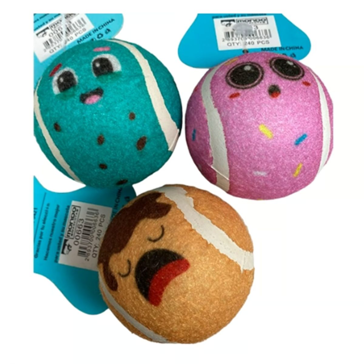 GENERICO - Set 3 Pelota De Tenis Diseños Caras Para Perros