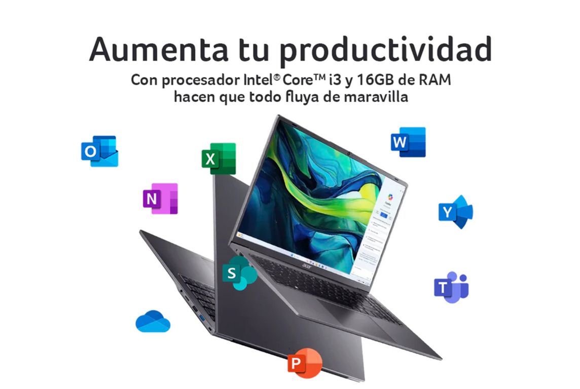 Notebook / Intel Core i3 8 Núcleos / 8GB RAM / 512GB SSD / 16'