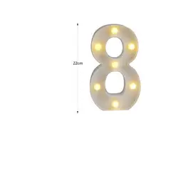 GENERICO - Numero 8 22cm Luz Led