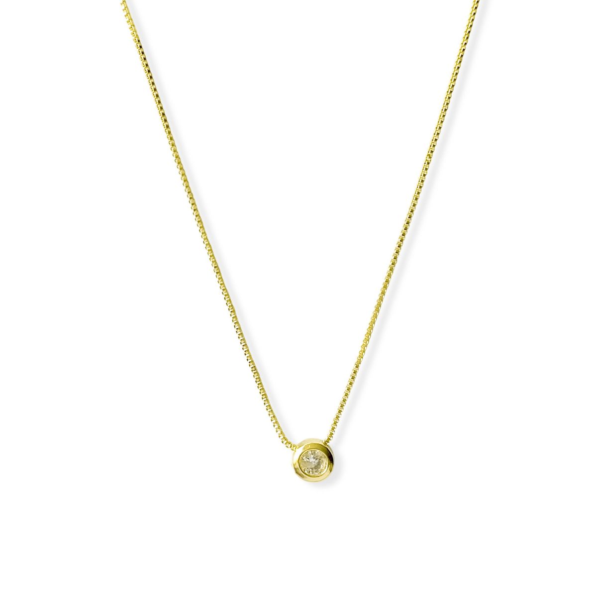 COGGIOLA - Collar Punto De Luz 5mm Borde Enchapado Oro 18K