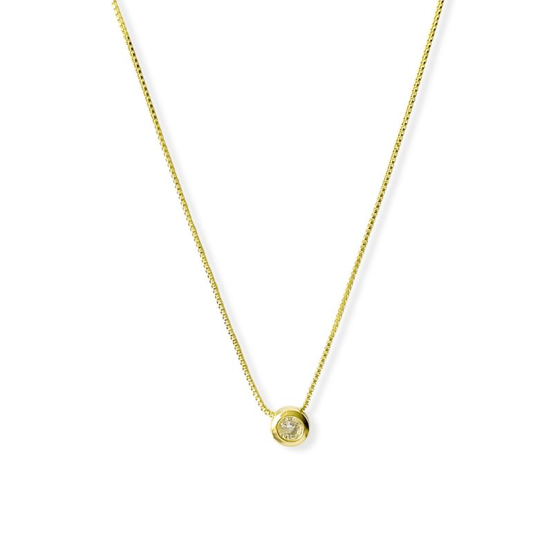 ANDREA COGGIOLA JOYAS - Collar Punto De Luz 5mm Borde Enchapado Oro 18K