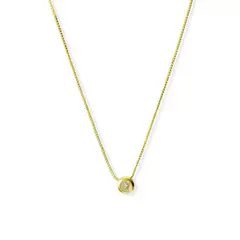 ANDREA COGGIOLA JOYAS - Collar Punto De Luz 5mm Borde Enchapado Oro 18K