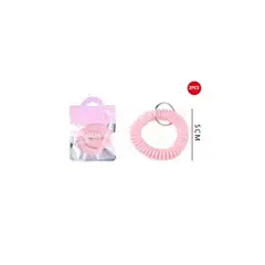 GENERICO - Llaveros De Espiral Rosado Pastel 5 Cm 2 Pcs