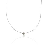 Collar Invisible Punto De Luz Circón Grifas Plata Fina 925