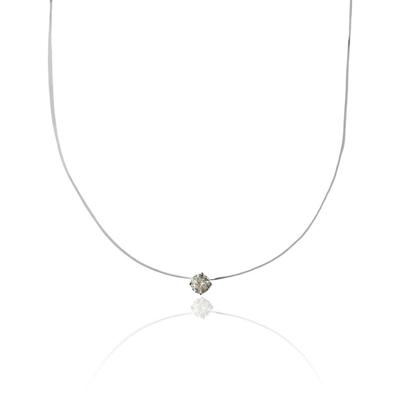 ANDREA COGGIOLA JOYAS - Collar Invisible Punto De Luz Circón Grifas Plata Fina 925
