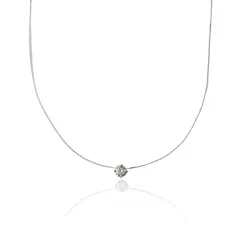ANDREA COGGIOLA JOYAS - Collar Invisible Punto De Luz Circón Grifas Plata Fina 925